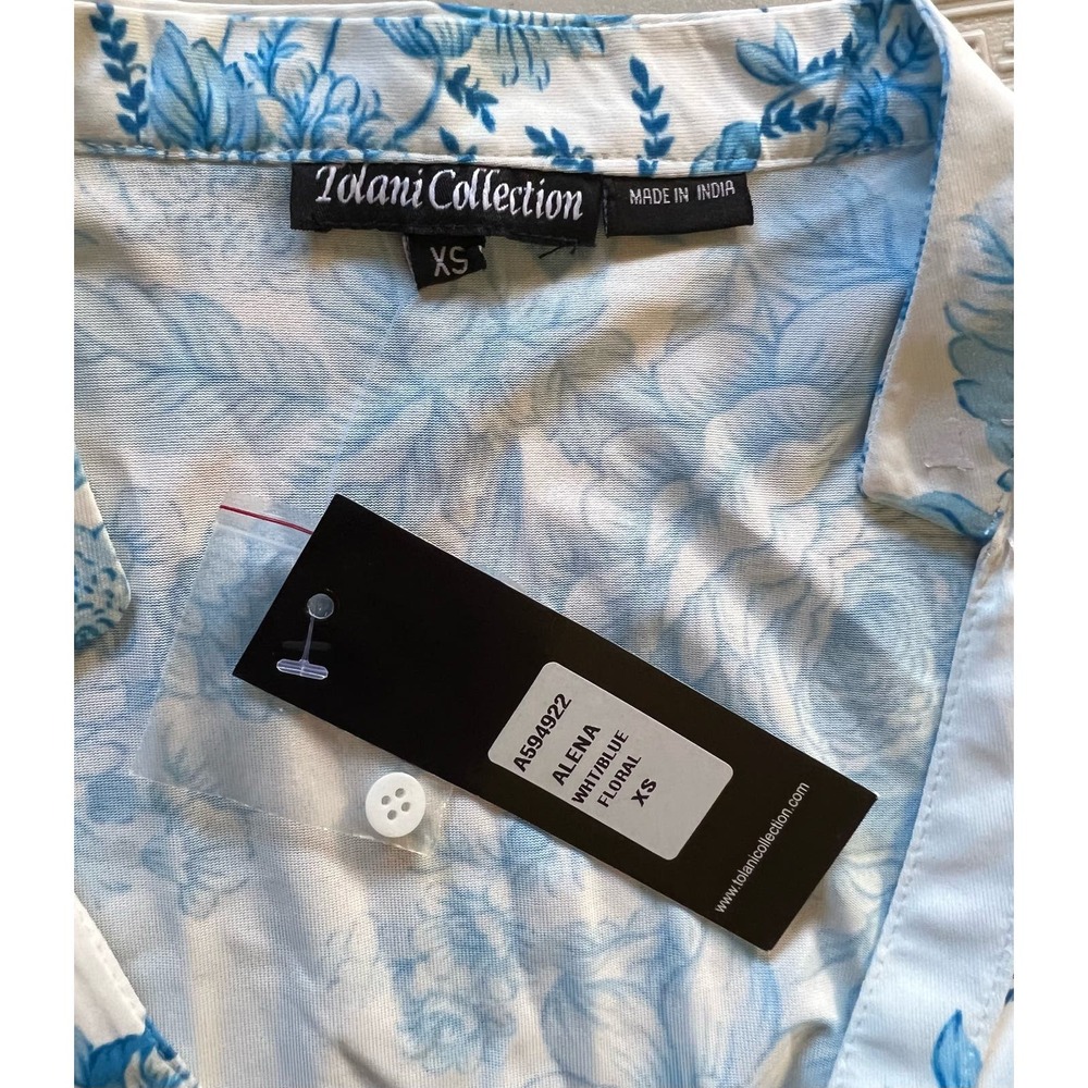 Tolani Collection Printed Sleeveless Maxi Dress White Blue Floral NWT Size XS - Picture 8 of 10